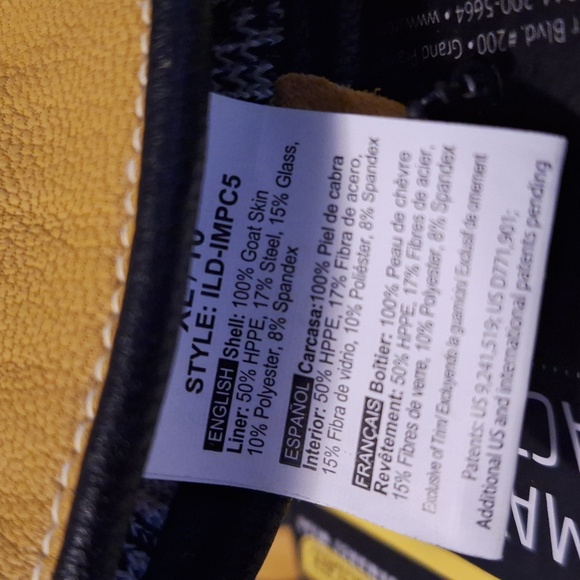 Ironclad Yellow Impact Leather Gloves - Picture 3 of 3